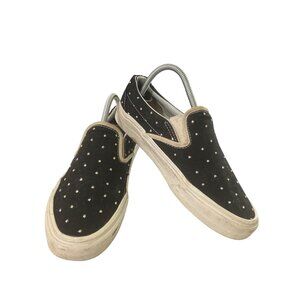 Vans unisex size Men 5  Women  6.5 Black Polka Dot Slip-On Canvas Skate Sneakers